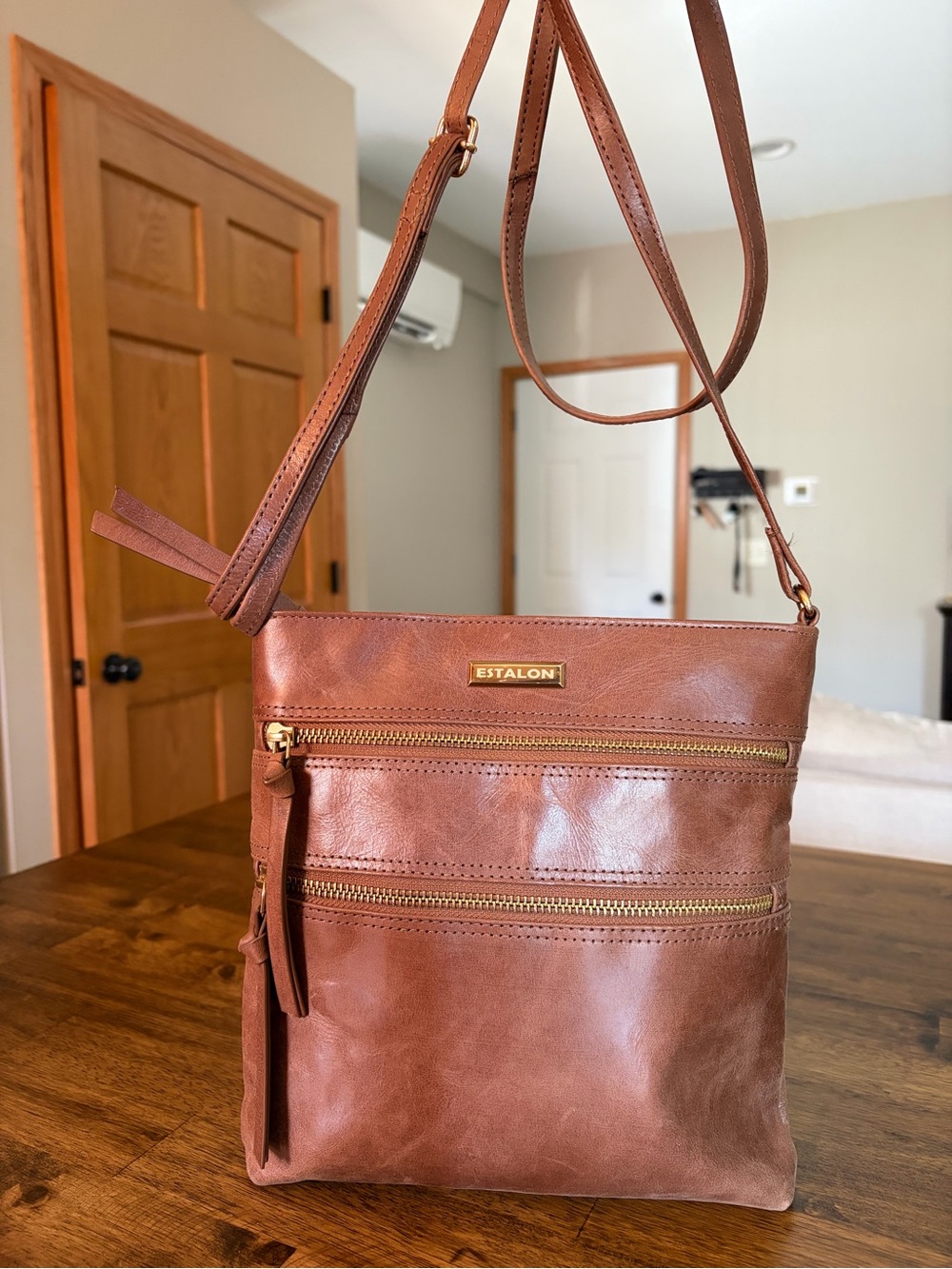 Estalon Leather Crossbody Brown